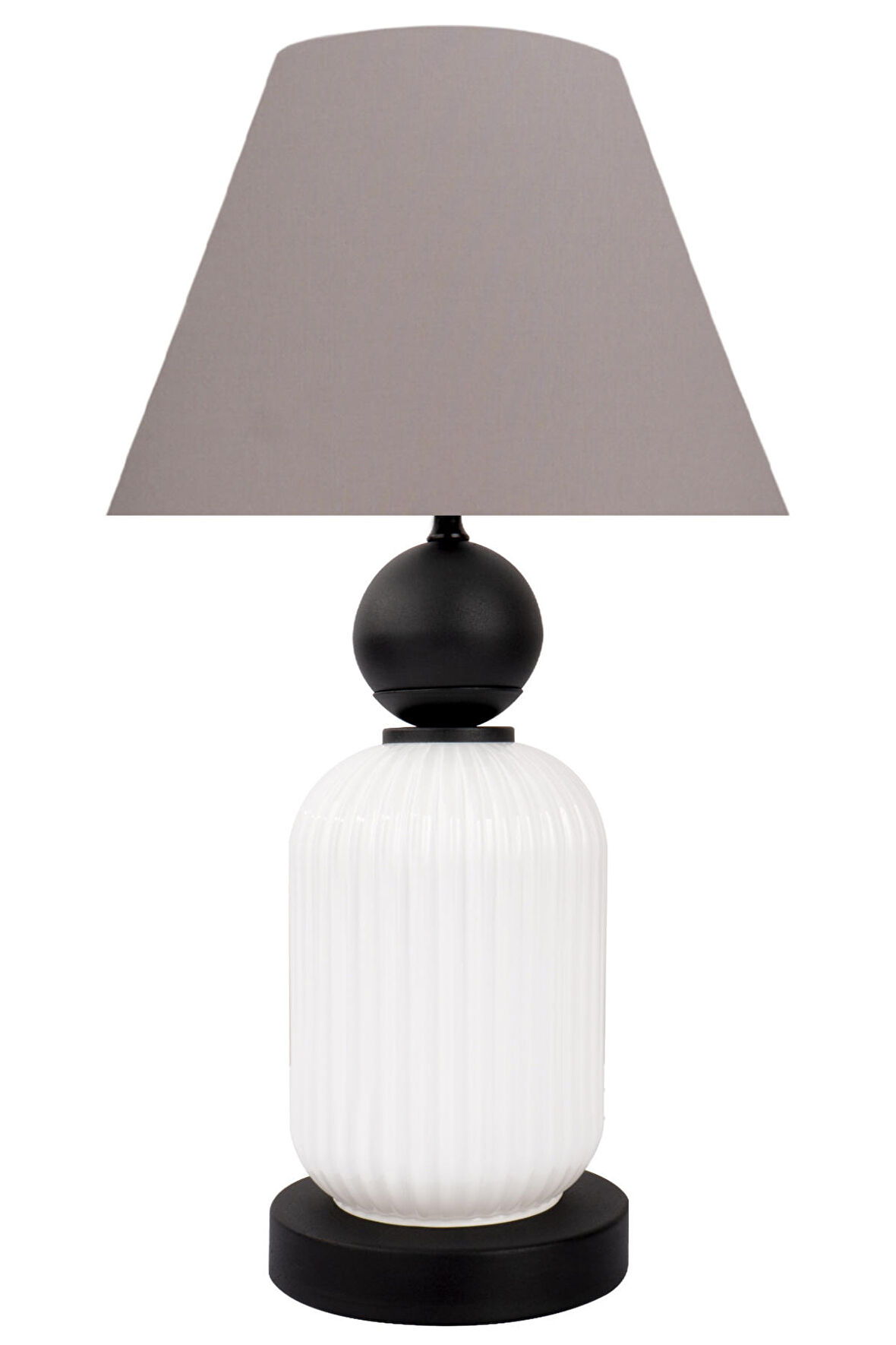 Lotus Opal Black - White KONİ Cam Abajur
