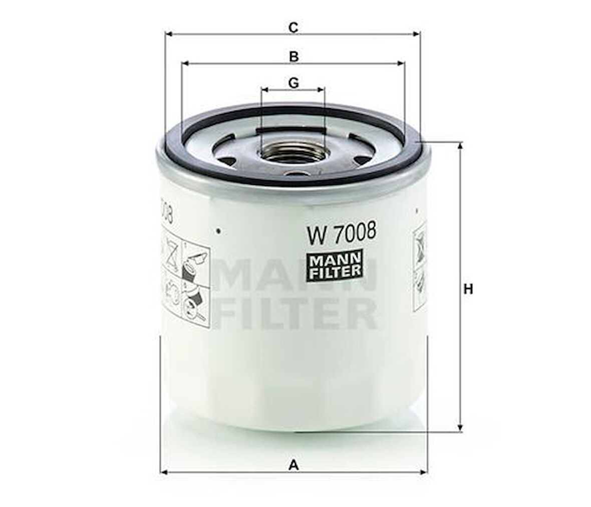 Mann W7008 Yağ Filtresi Fıesta Fusıon 1.25 1.4 01 > Focus Cma 03 07 Focus 1.4 1.6 Mondeo Kuga S Ma1.6 Eco 07 > Saab 9 5 2.0 2.3 Volvo C30 S40 S80 V40 V50 V60 V69