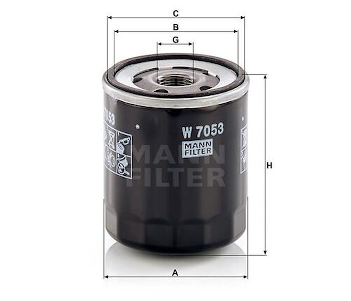 Mann W7053 Yağ Filtresi Opel Corsa F 1.2 Berlıngo C4 C5 Partner Jumpy Ducato P206 P306 P307 P407 1.4 1.6 1.8 1.9D 2.0 C-Elysee-301 1.2 Euro5