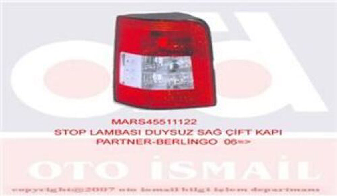 Mars 511122 Stop Lambası Sağ Partner Berlingo Bagaj Kapı Çift Kapı Duysuz 03 08 Orta Seffaf 735318917