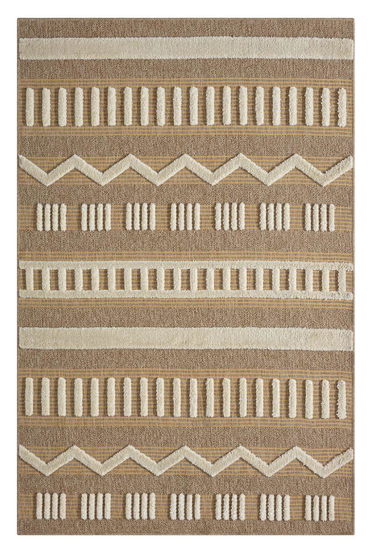 Marakeş 676 Sarı Kolay Temizlenen Dekoratif Bohem Sisal Jüt Hasır Halı