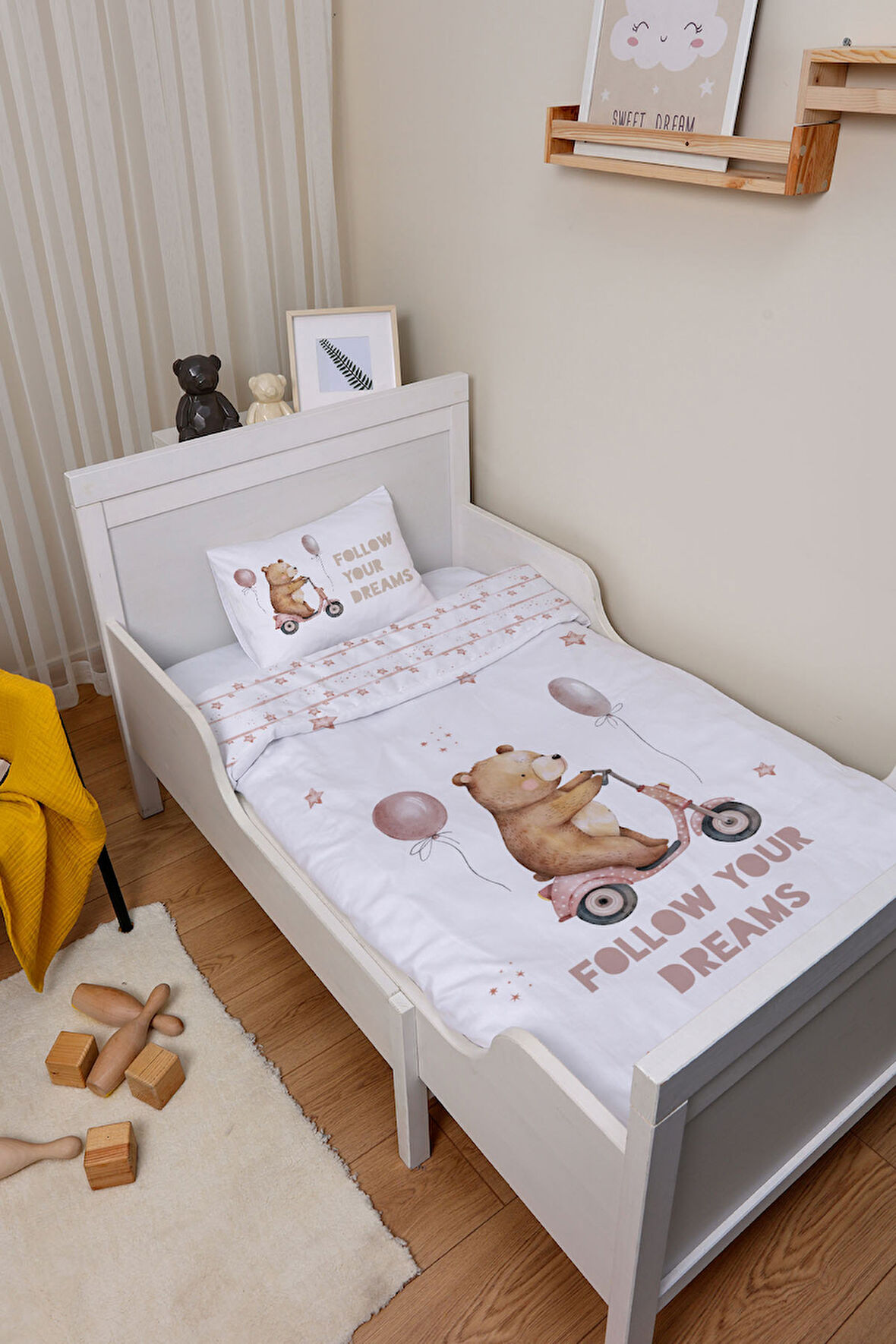 Organik Çarşaflı Park Yatak Nevresim Takımı (80x120) - Minik Gezgin
