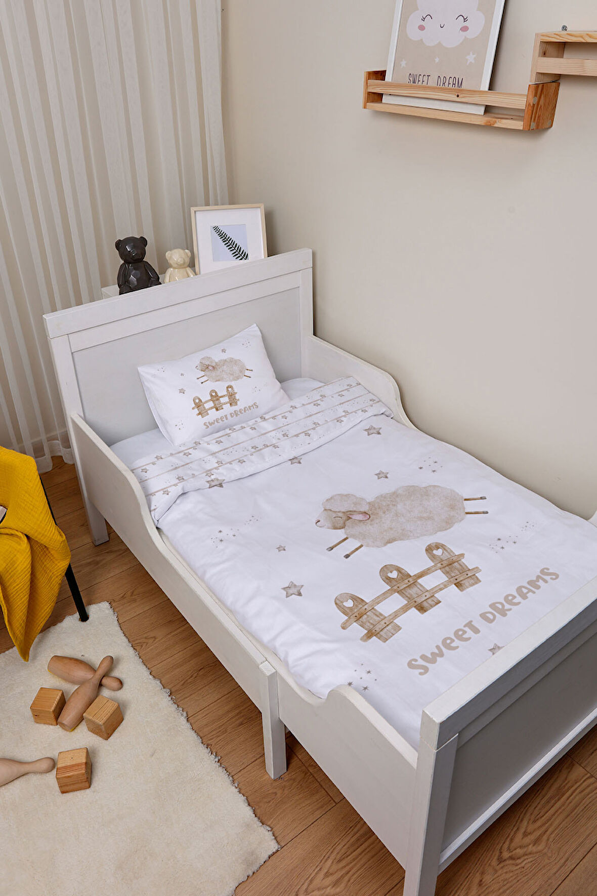 Organik Çarşaflı Park Yatak Nevresim Takımı (80x120) - Mışıl Mışıl Kuzucuk
