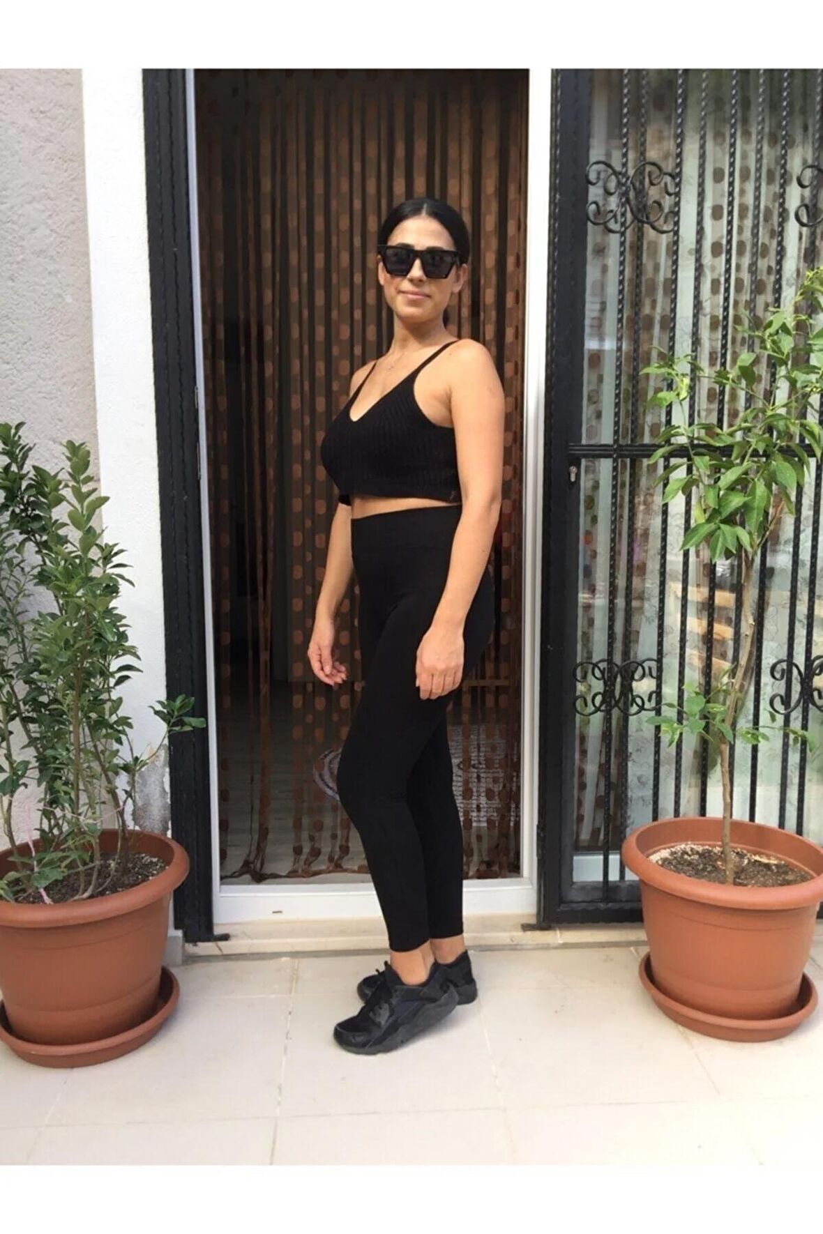 Kadın Siyah Kışlık Çelik Örme Tayt