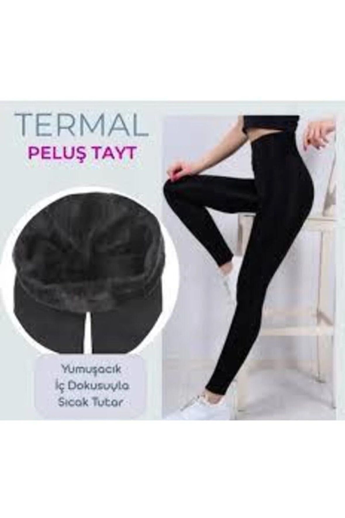 Kadın Siyah Içi Peluş Termal Tayt