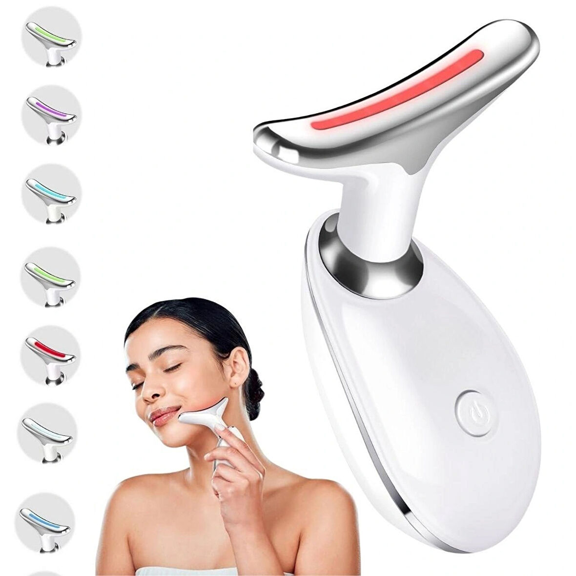 BAK GEL AL 7 Farklı Işık Modlu Titreşimli Boyun ve Yüz EMS Güzellik Cihazı