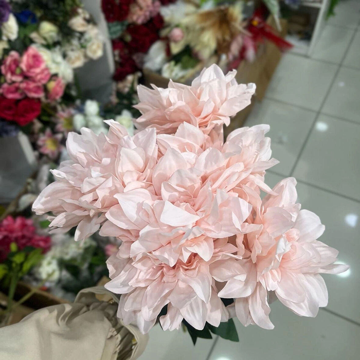 YAPAY LÜKS TOZ PEMBE ÇİÇEK