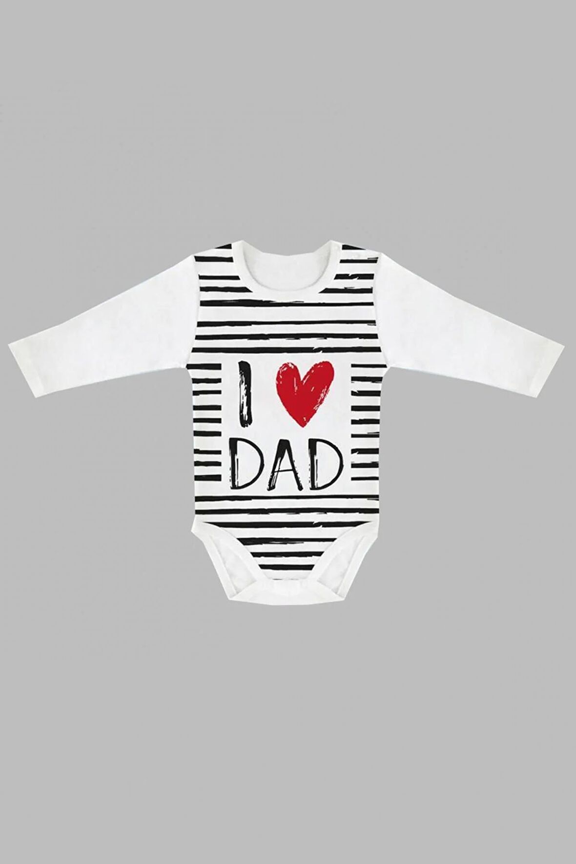 Modam Bebek I LOVE DAD Baskılı Uzun Kol Body