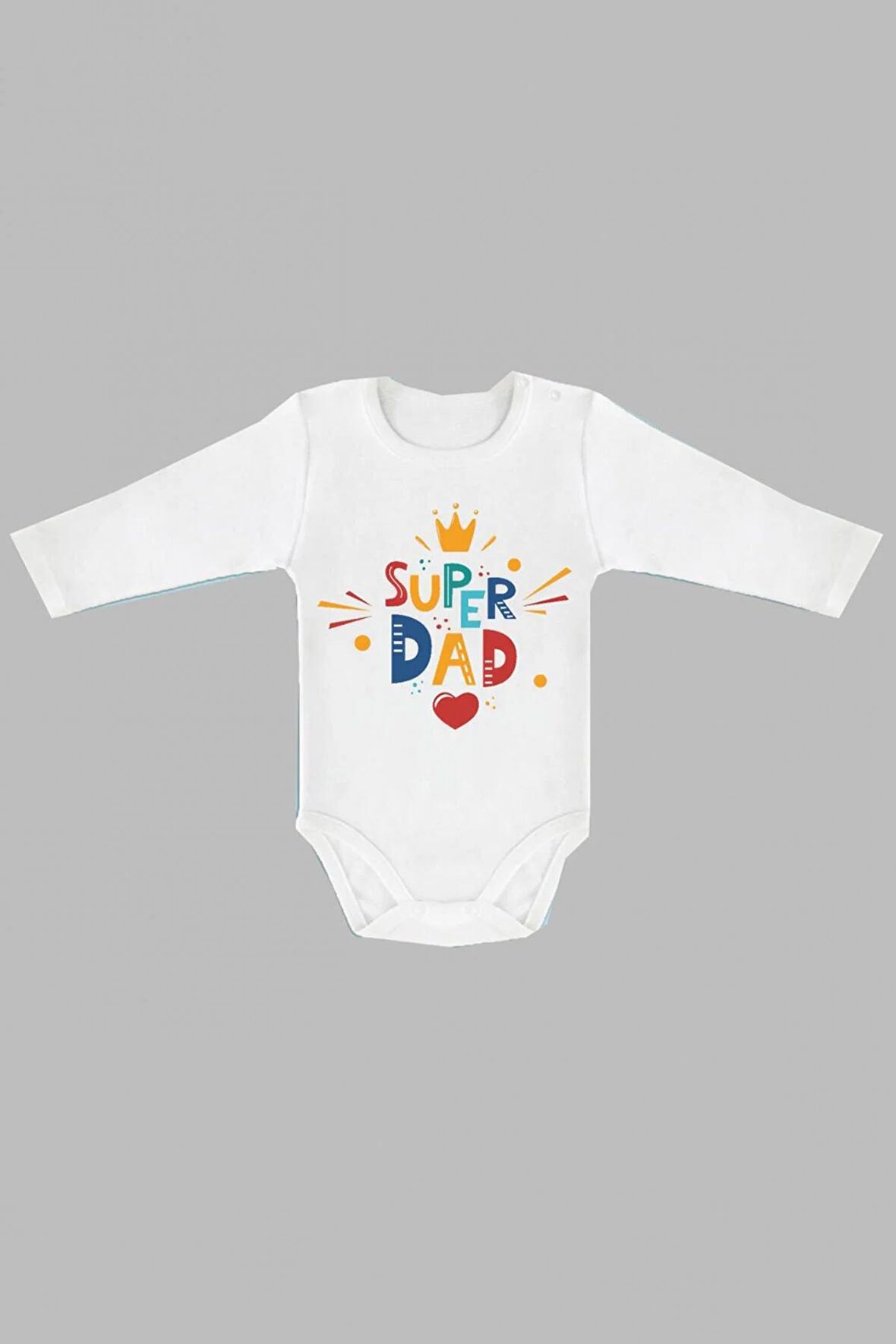 Modam Bebek Super Dad Baskılı Uzun Kol Body