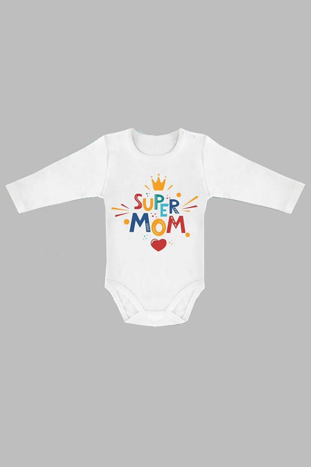 Modam Bebek Super Mom Baskılı Uzun Kol Body