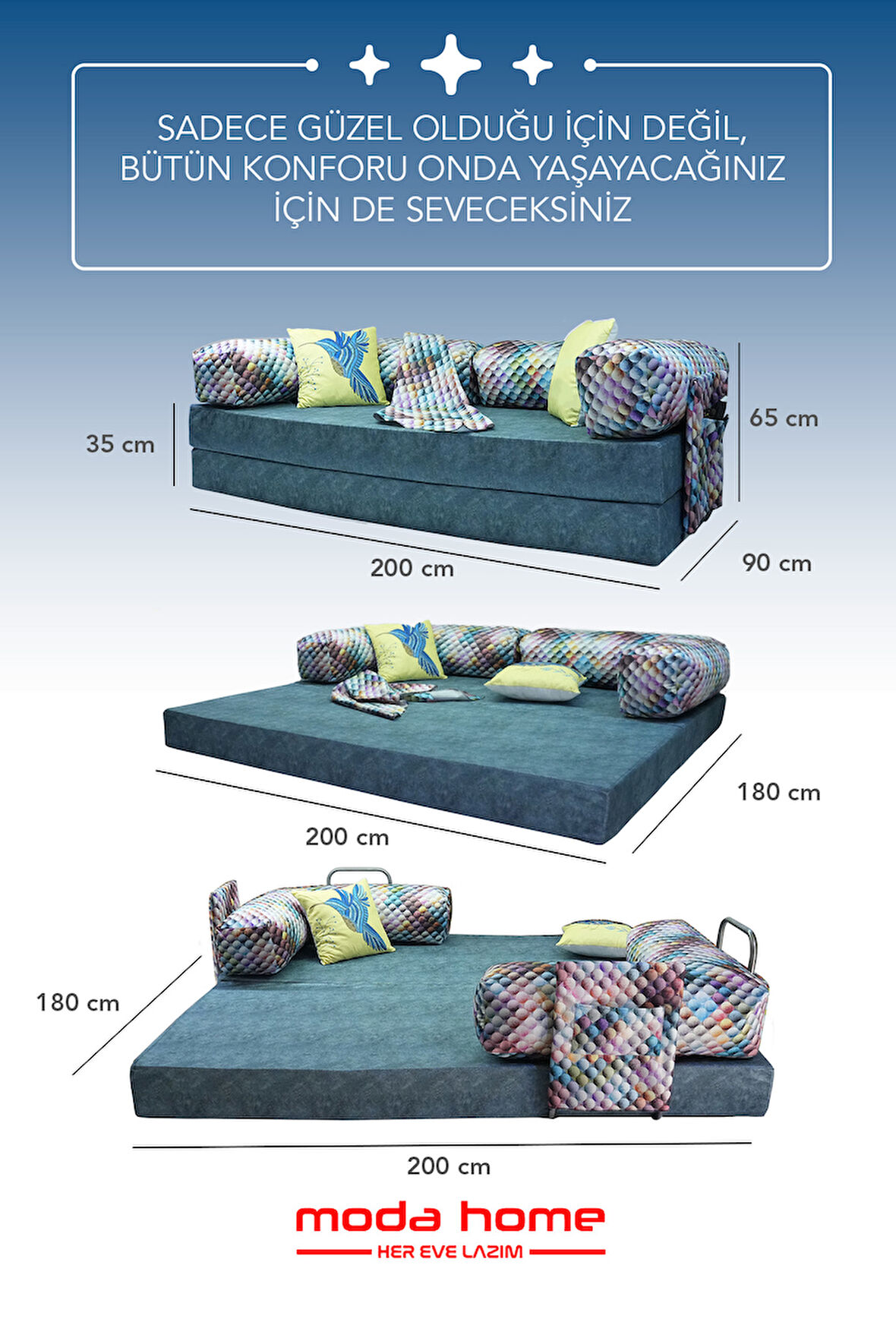 Moda Home Bedding Retro yataklı kanepe,yatak olabilen,dinlenme amaçlı legom aktivite koltuğu-KİREMİT