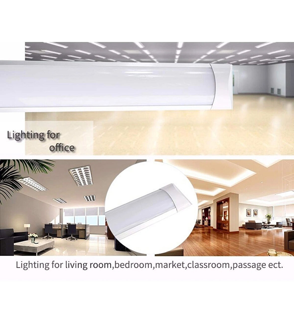 18 Watt Led Yatay Bant Armatür 60 Cm Beyaz Işık 8 Adet