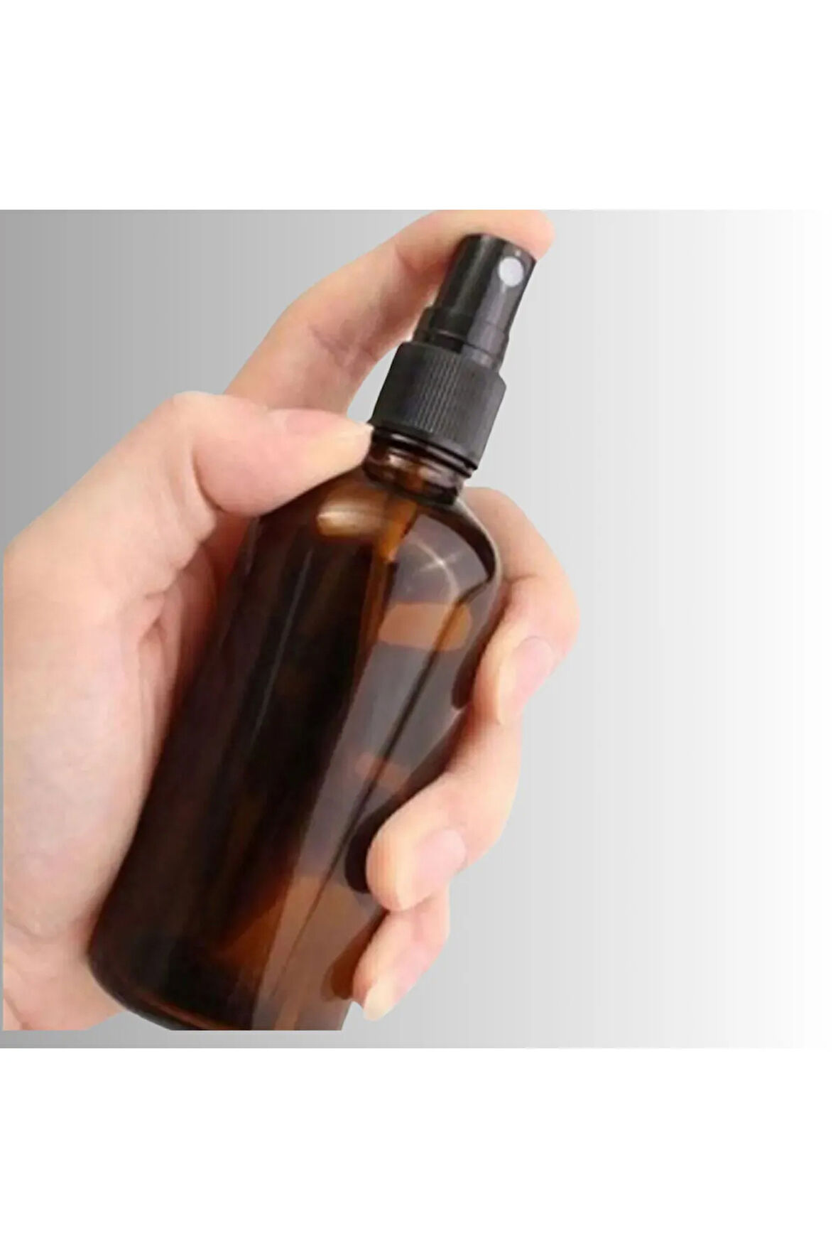 2 Adet Siyah Sprey Başlıklı Amber Cam Şişe 100ml
