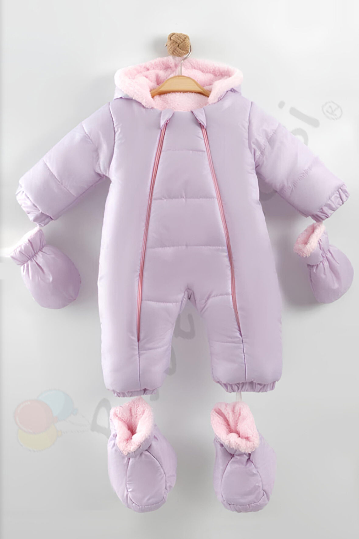 YENİ Patikli İçi Peluş Eldivenli Kapüşonlu Çocuk Kar Kışlık Kız Bebek Astronot Tulum Kozmonot Mont