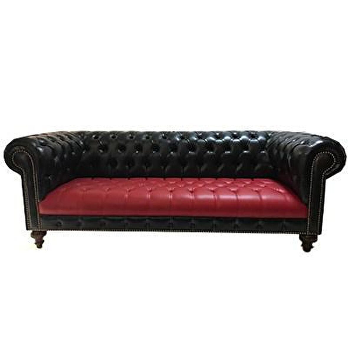 3A Mobilya Red and Black Chesterfield