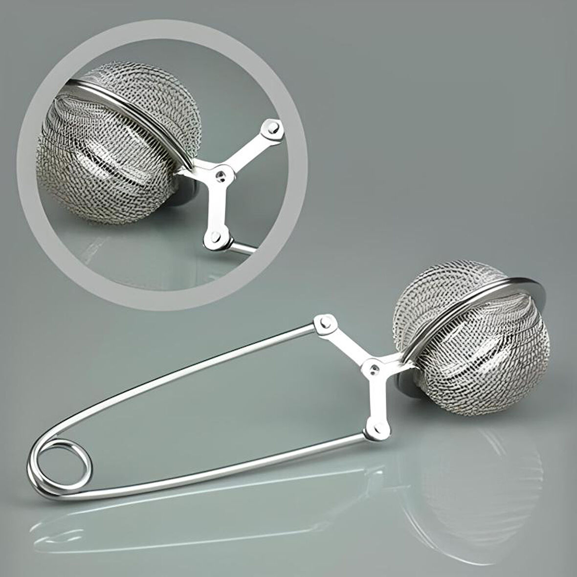 Paslanmaz Metal Pratik Kolay Bitki Çayı Demleme Süzgeci Aparatı