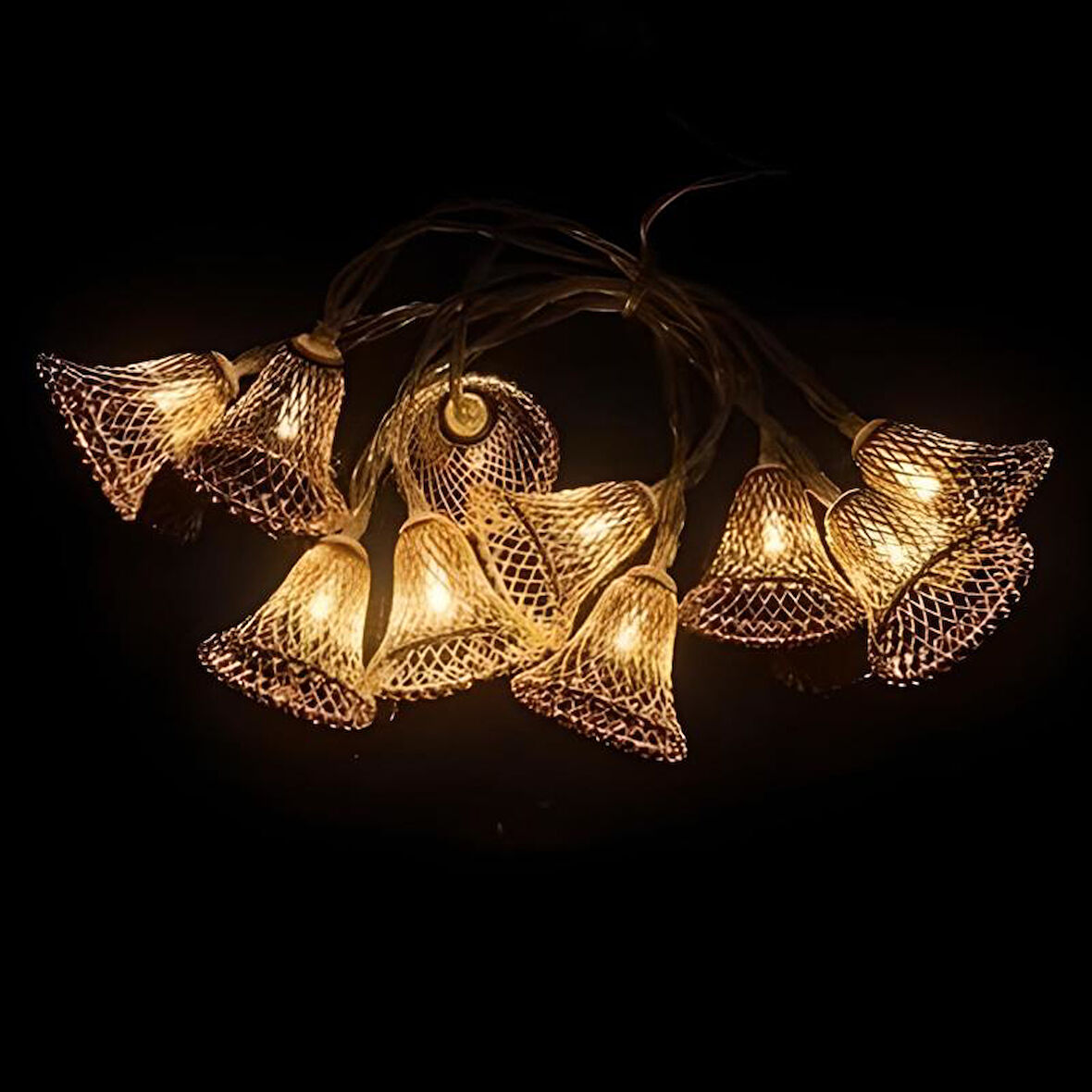 Parti ve Özel Gün Dekorasyonu Çan Şeklinde Metal Şerit Led Işık