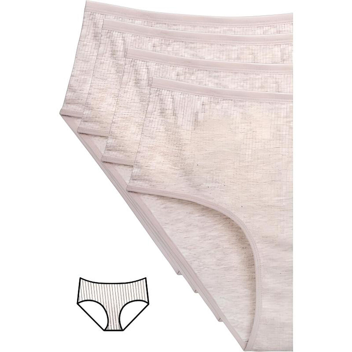 4'lü Yeni Seri Renkli Yüksek Bel Fitilli Ribana Bato Külot Antrasit