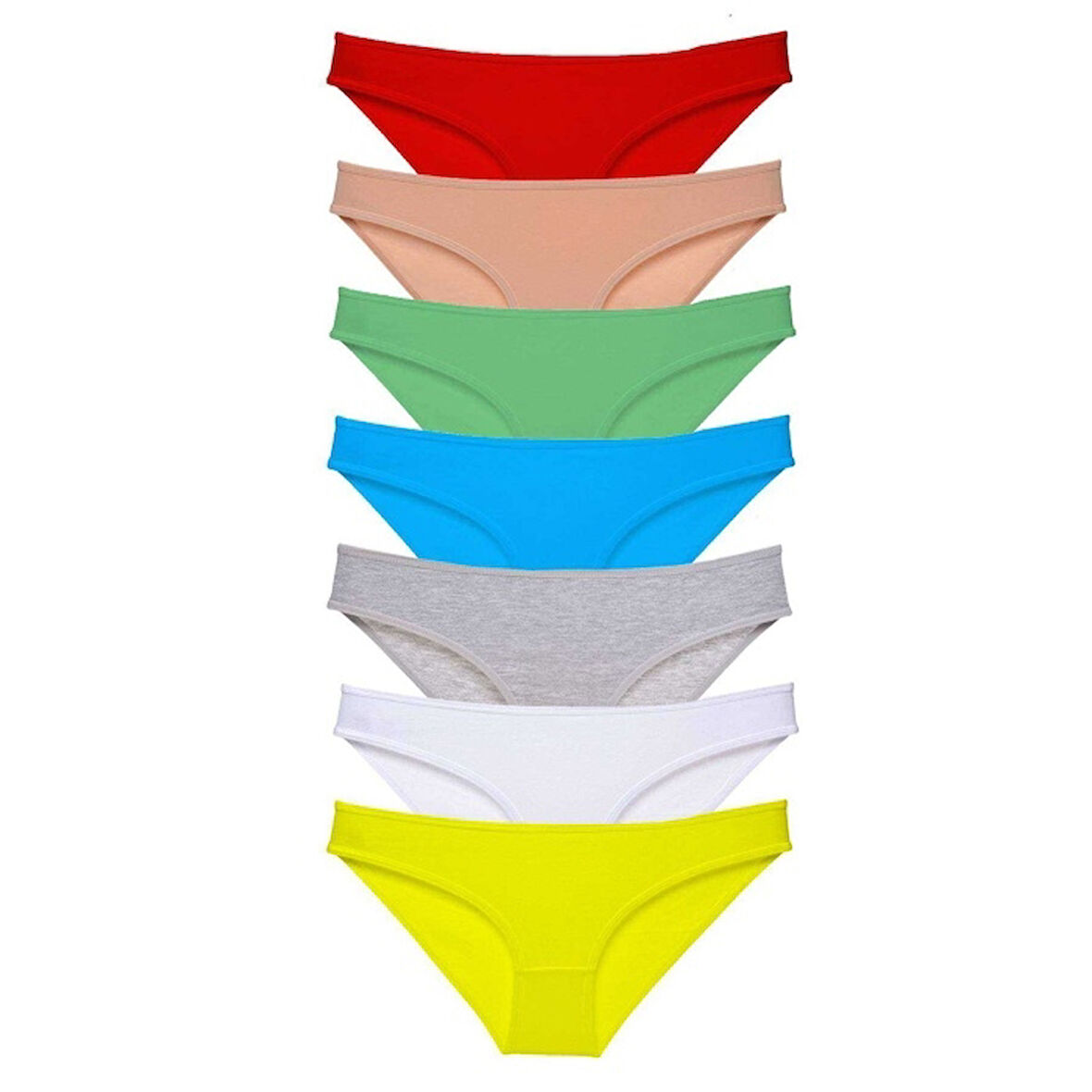 7 adet Süper Eko Set Likralı Kadın Slip Külot Sarı