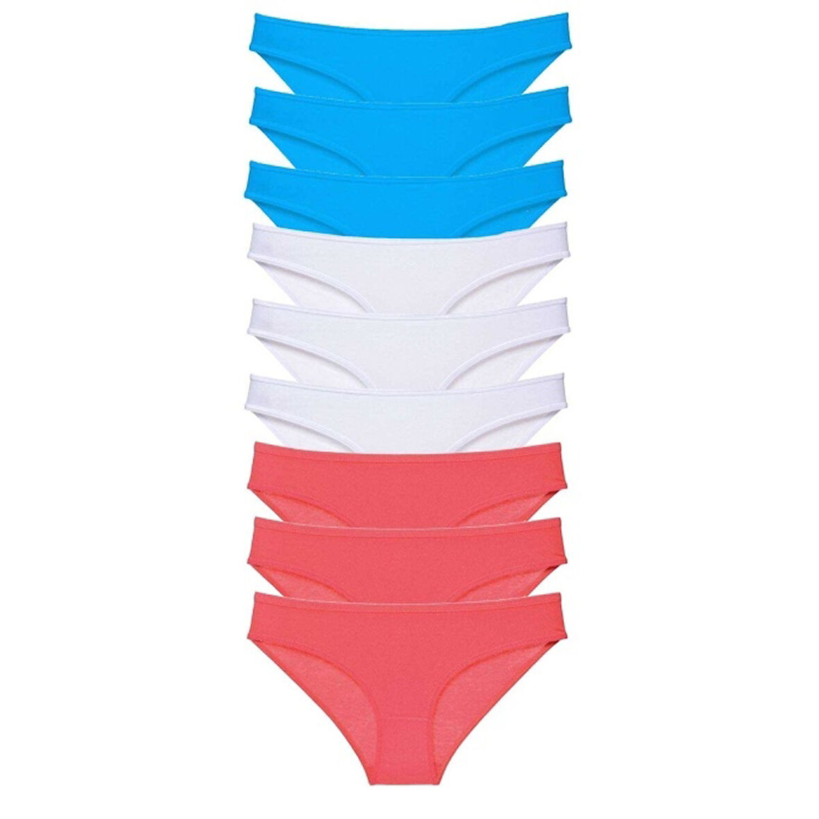 9 adet Süper Eko Set Likralı Kadın Slip Külot Siyah Ten Mavi