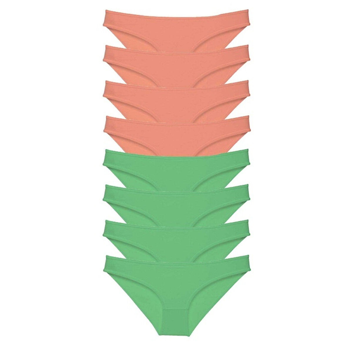 8 adet Eko Set Likralı Kadın Slip Külot Pudra Yeşil