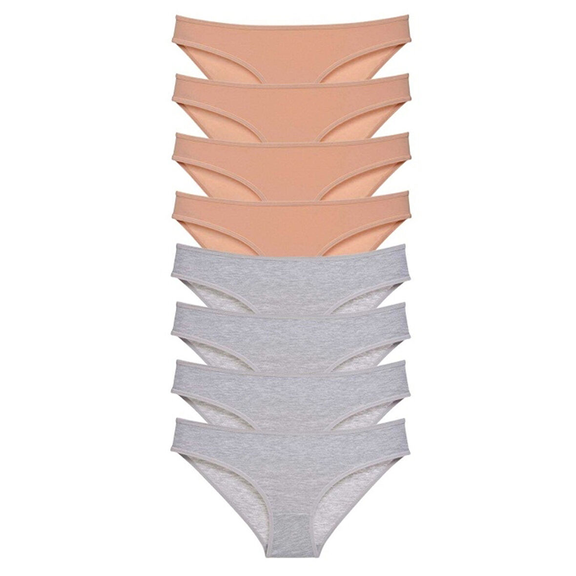 8 adet Süper Eko Set Likralı Kadın Slip Külot Ten Gri