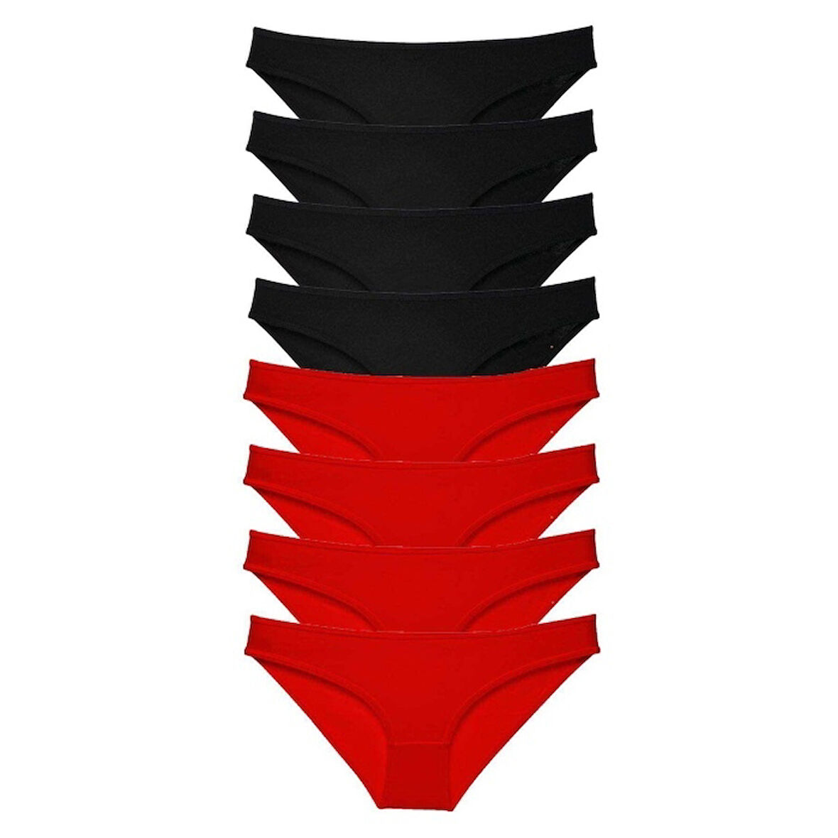 8 adet Süper Eko Set Likralı Kadın Slip Külot Siyah Ten