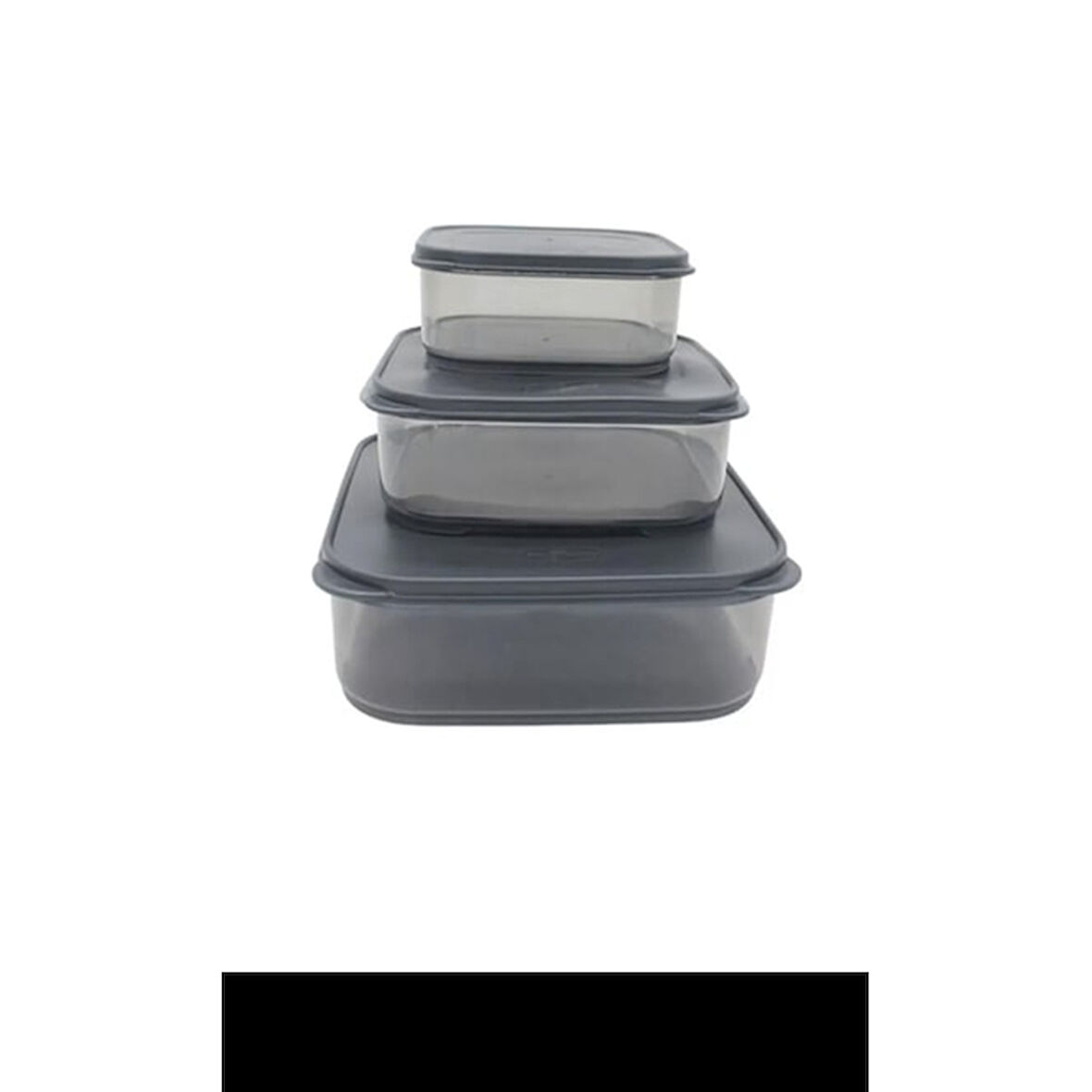 3'lü Yatay Füme Renk Saklama Kabı Royaleks-VİV-OX258