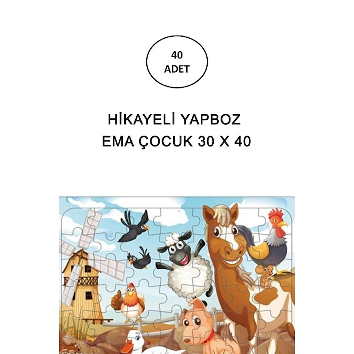 Hikayeli Yapboz Ema Çocuk 30 x 40 - 40 Adet