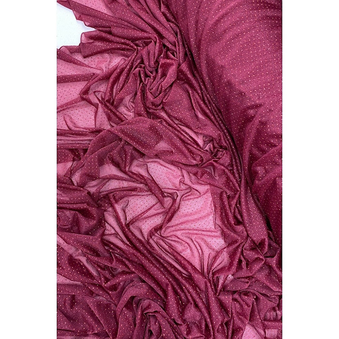 Yağmur Damlası Simli Abiye Elbise Şallık Tül Kumaş Bordo 23