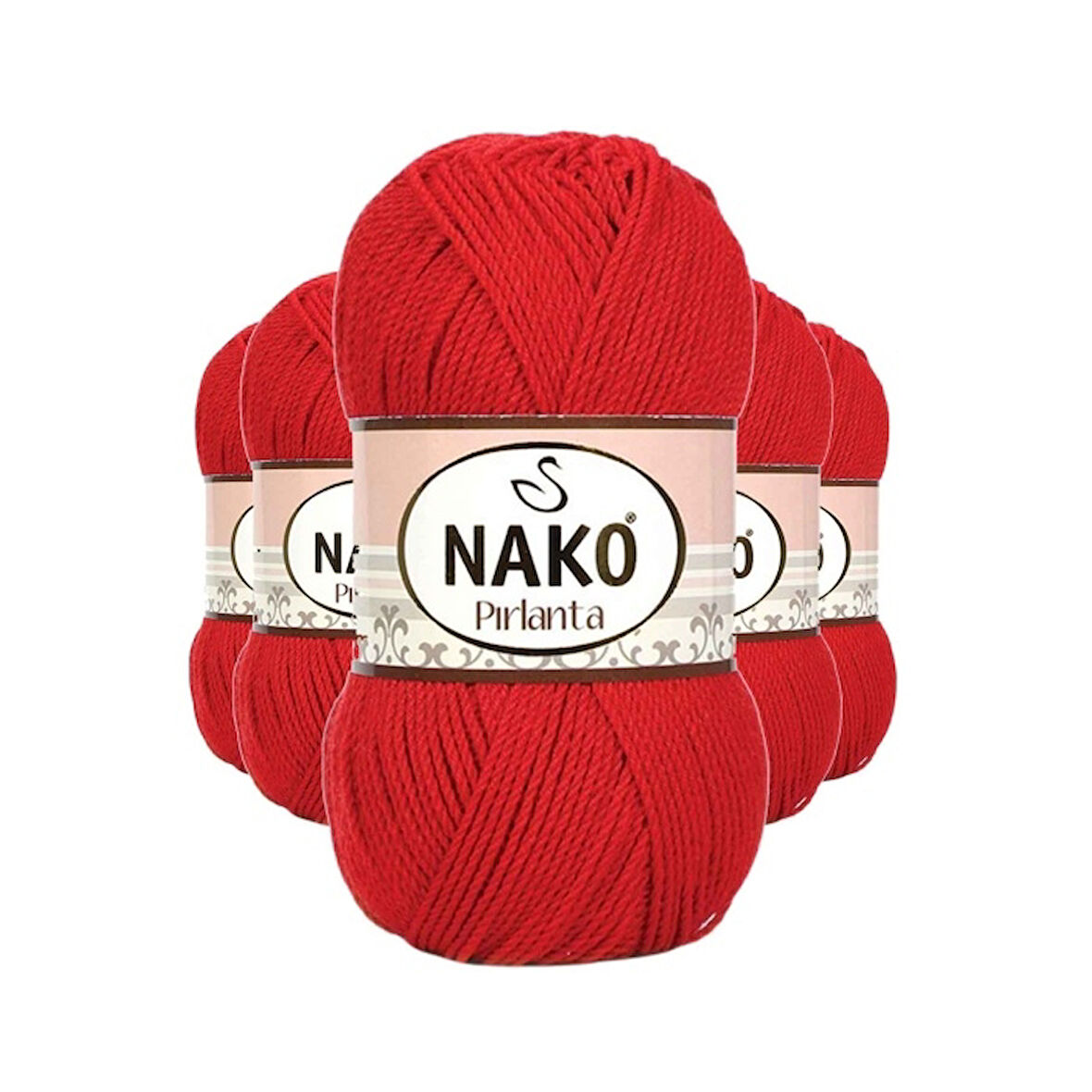 5 Adet Pırlanta Amigurumi El Örgü İpi Yünü Gelincik Kırmızı 6741