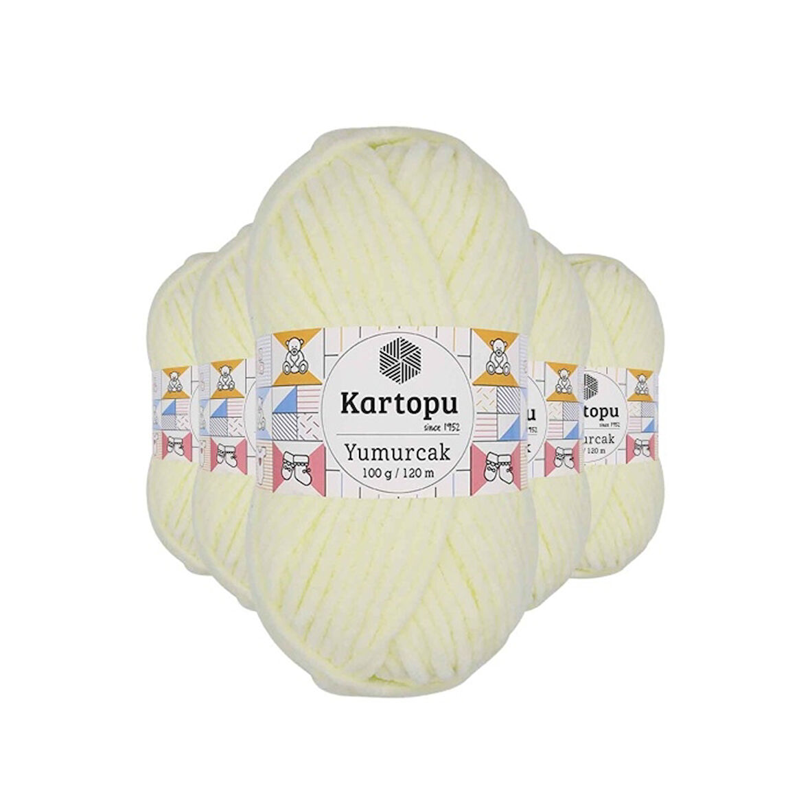 5 Adet Yumurcak Kadife El Örgü İpi Krem K335