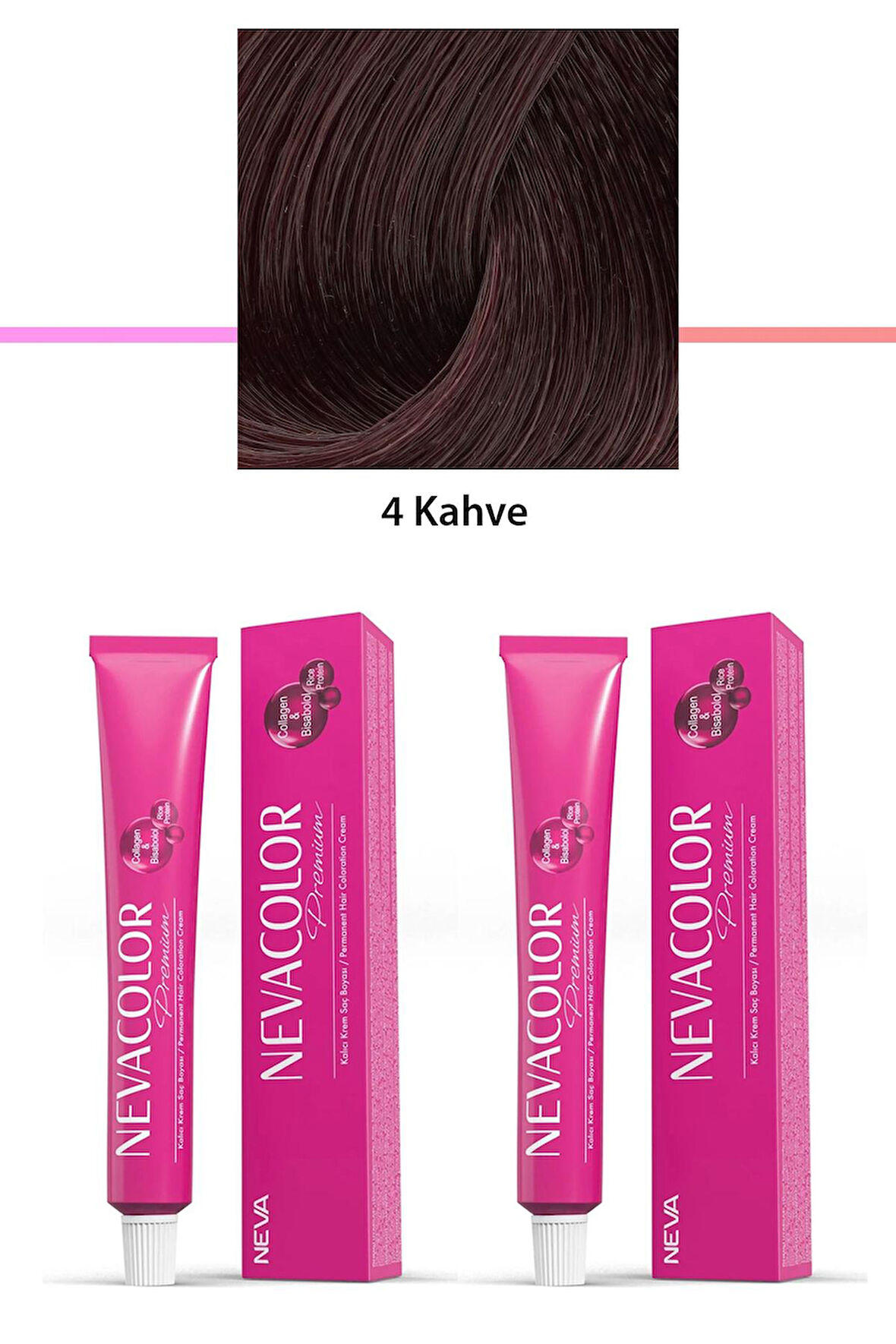2 li Set Premium 4 Kahve - Kalıcı Krem Saç Boyası 2 X 50 g Tüp
