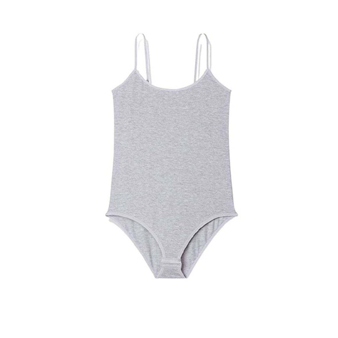 İp Askılı Kadın Çıtçıtlı Body Gri