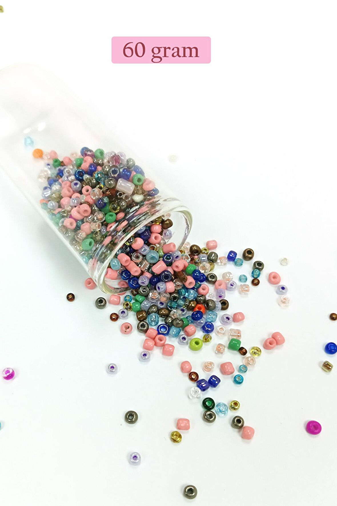Dökme Cam Kum Boncuk (8/0) 3 mm - 60 Gram - Çok Renkli - BNC199