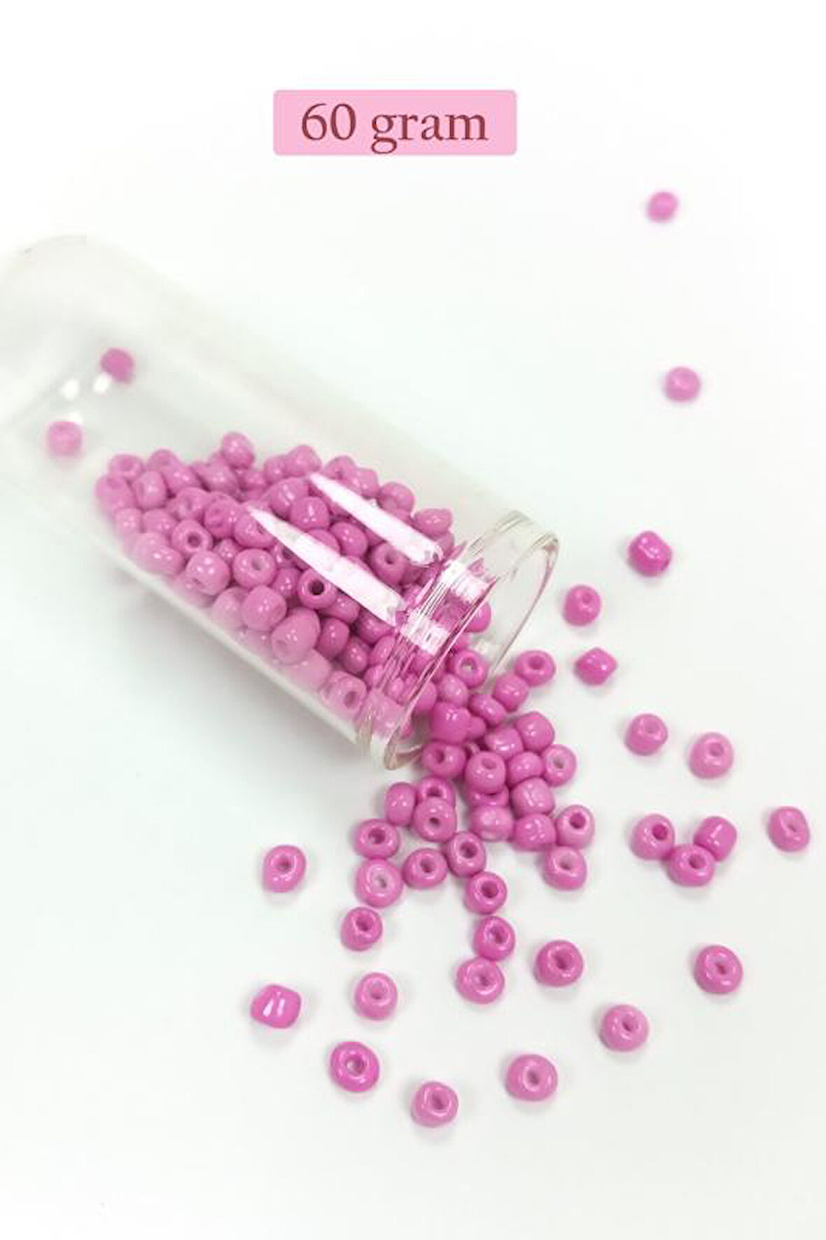 Dökme Cam Kum Boncuk Büyük Boy (6/0) 4 mm - 60 Gram - Eflatun - BNC121