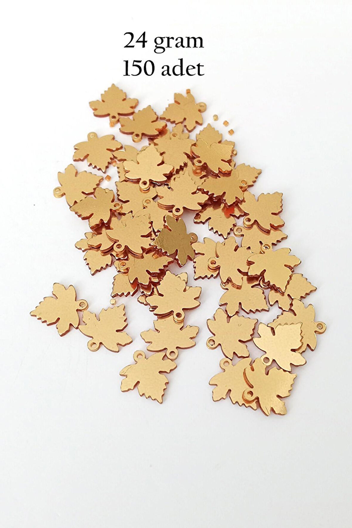 Oya Abiye Bileklik Kolye Pleksi Metalik Plastik Pul Altın Renk 24 gram 150 adet - BNC551