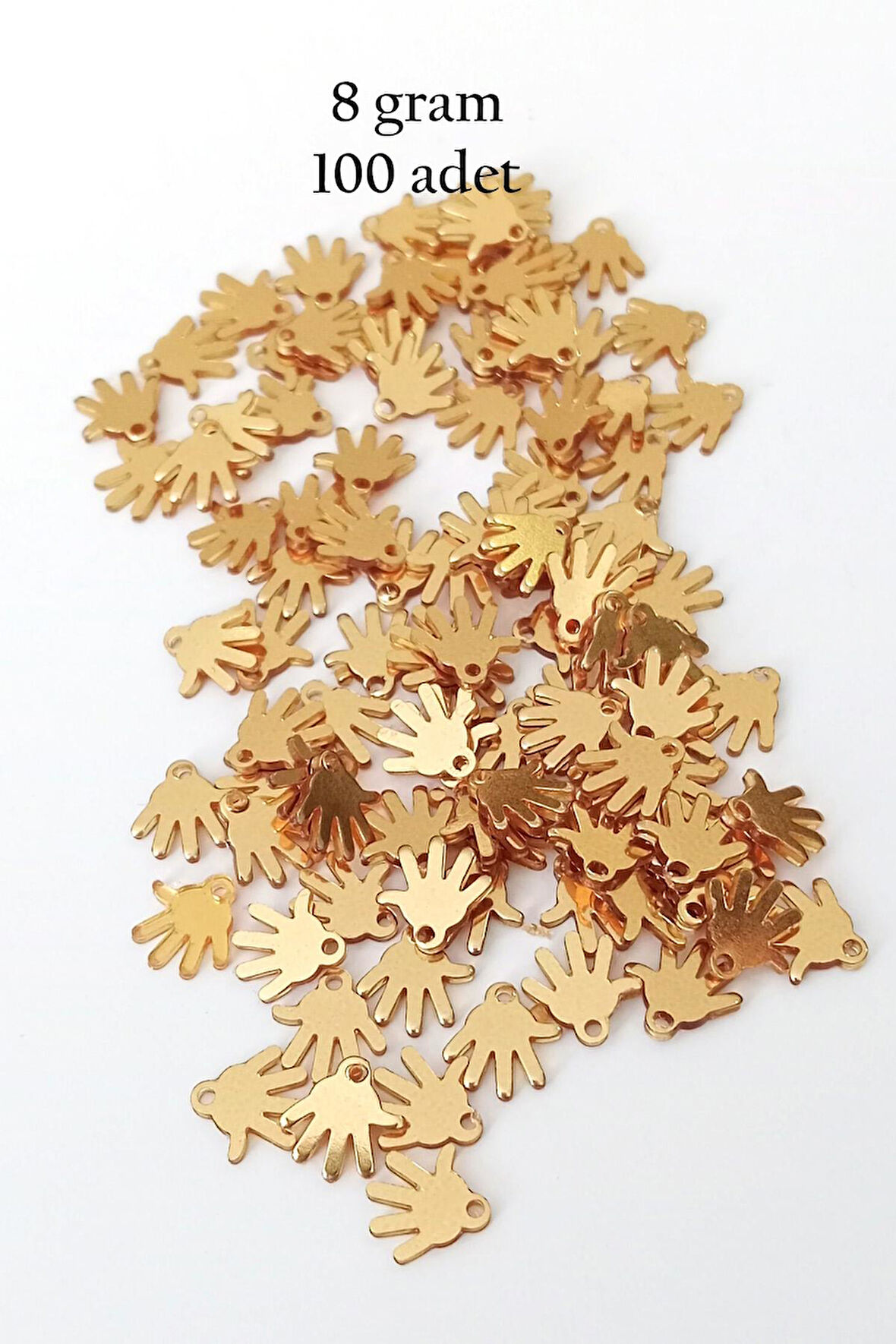 Oya Abiye Bileklik Kolye Pleksi Metalik Plastik Pul Altın Renk 8 gram 100 adet - BNC485