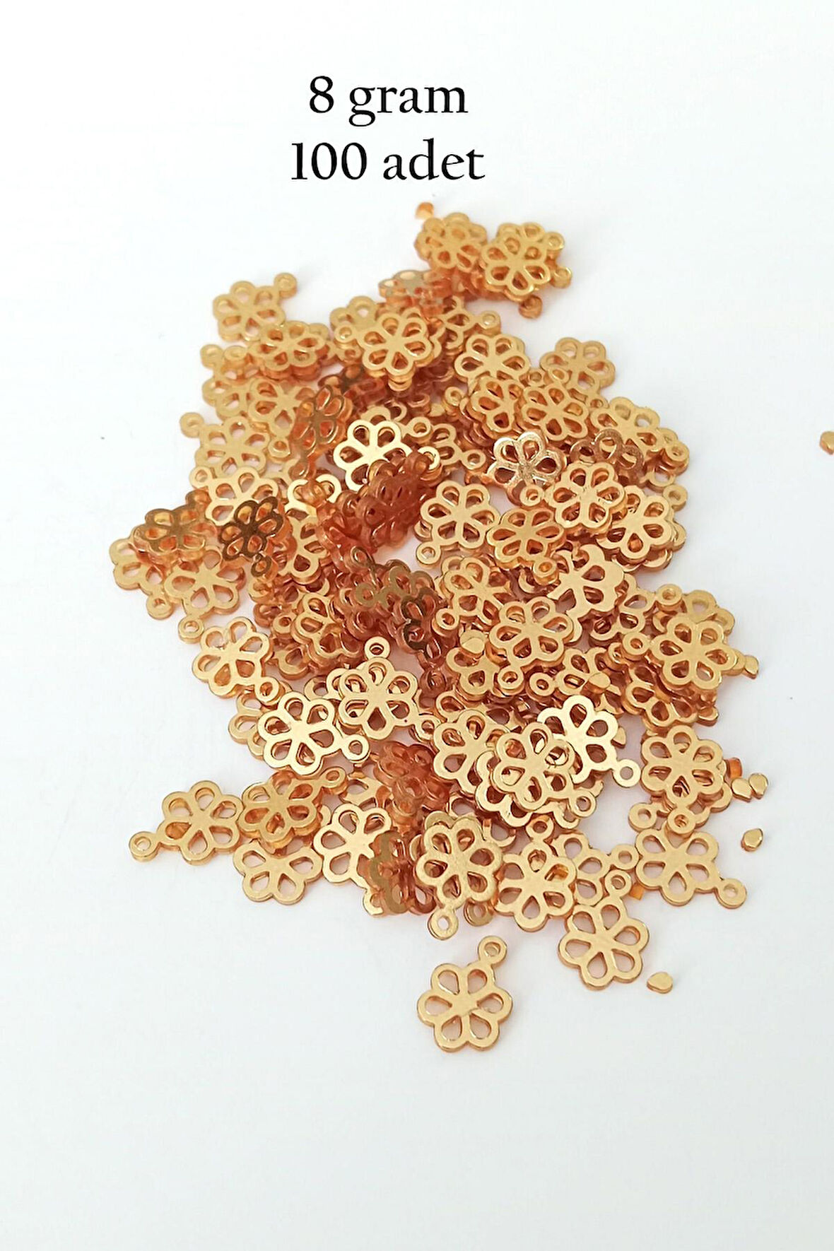 Oya Abiye Bileklik Kolye Pleksi Metalik Plastik Pul Altın Renk 8 gram 100 adet - BNC479