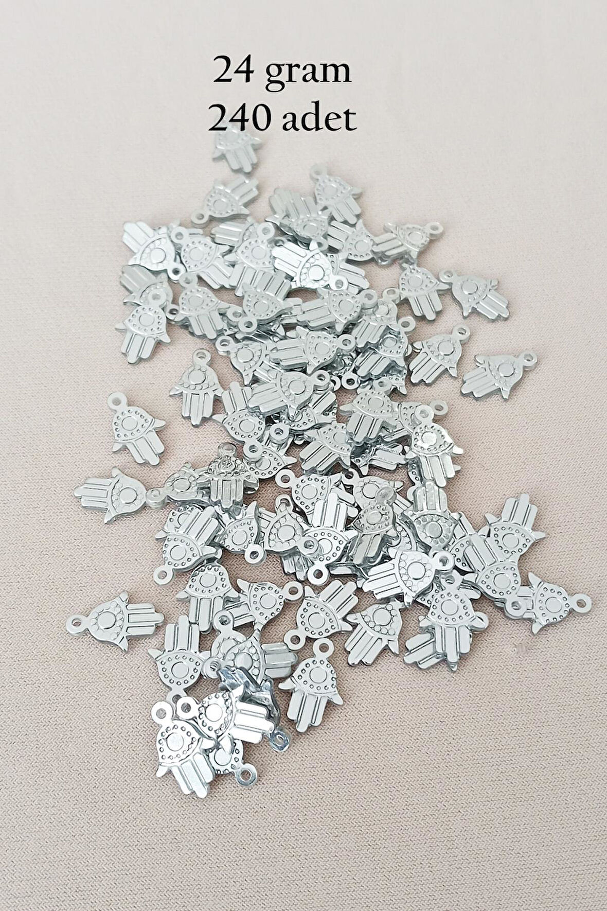 Oya Abiye Bileklik Kolye Pleksi Metalik Plastik Pul Gümüş Renk 24 gram 240 adet - BNC586