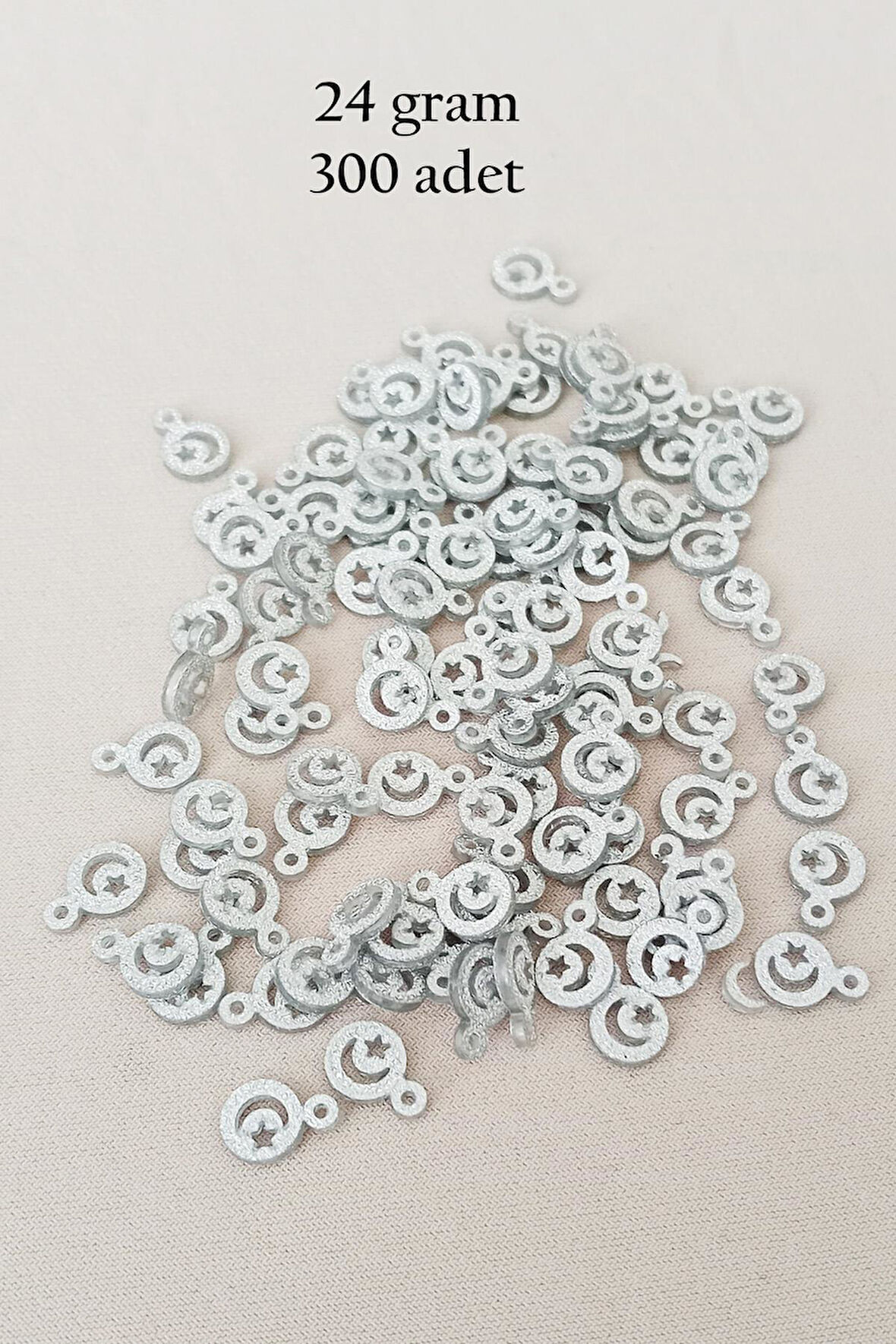 Oya Abiye Bileklik Kolye Pleksi Metalik Plastik Pul Gümüş Renk 24 gram 300 adet - BNC576