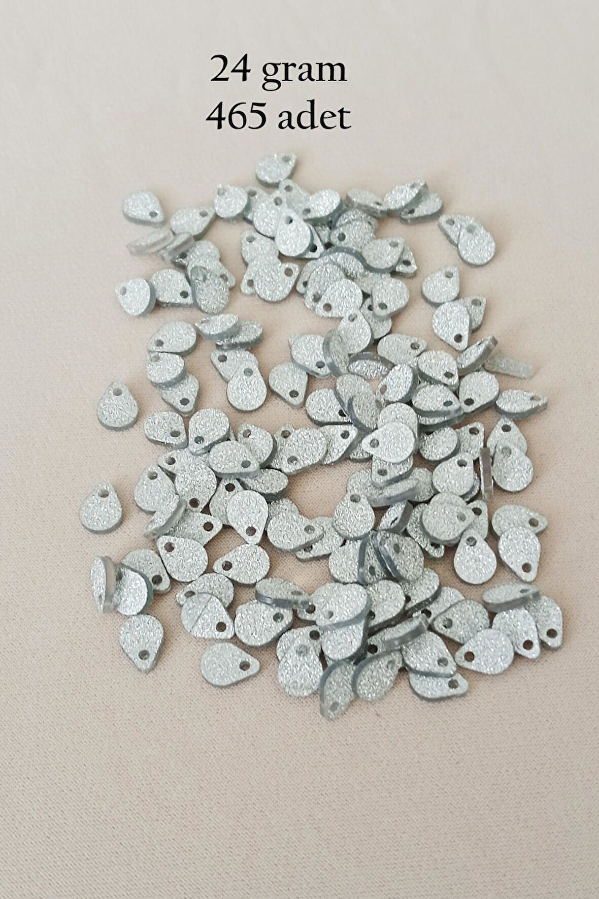 Oya Abiye Bileklik Kolye Pleksi Metalik Plastik Pul Gümüş Renk 24 gram 465 adet - BNC569