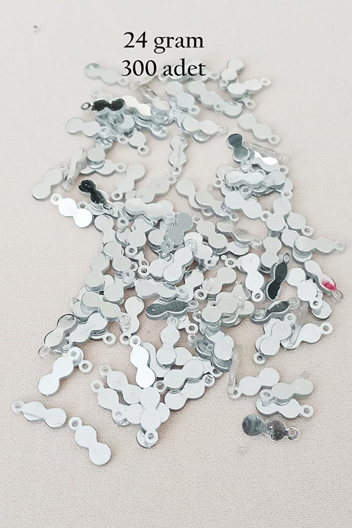 Oya Abiye Bileklik Kolye Pleksi Metalik Plastik Pul Gümüş Renk 24 gram 300 adet - BNC568