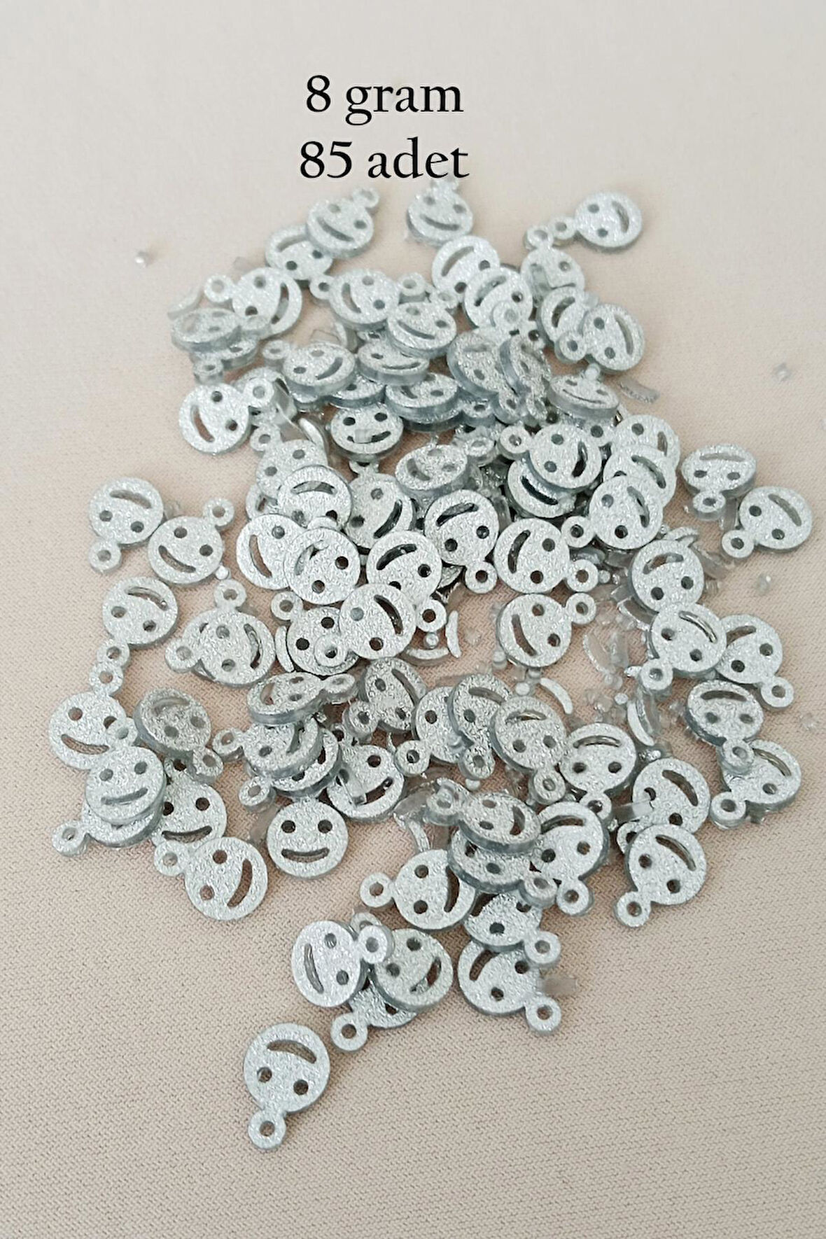 Oya Abiye Bileklik Kolye Pleksi Metalik Plastik Pul Gümüş Renk 8 gram 85 adet - BNC525