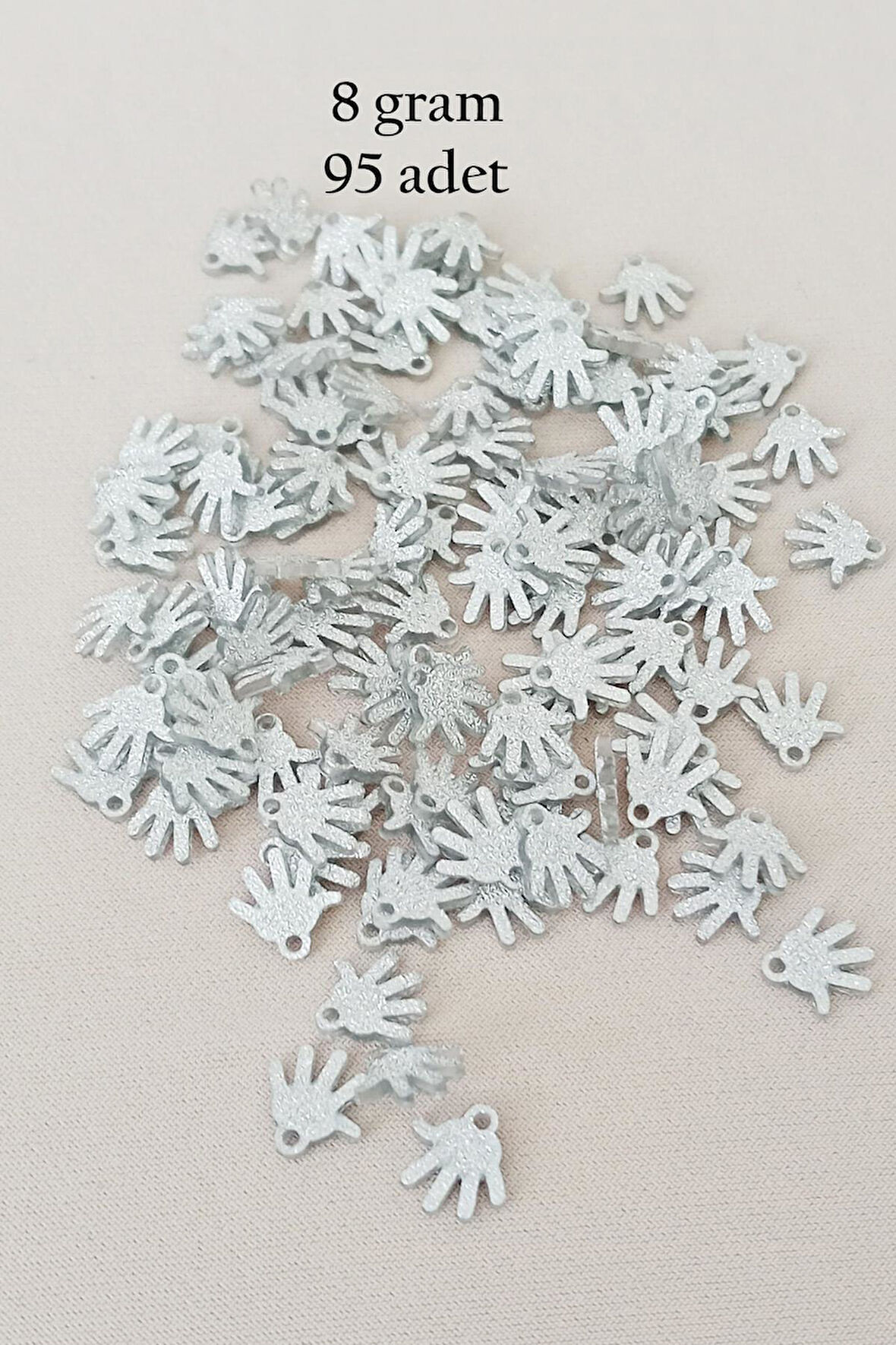 Oya Abiye Bileklik Kolye Pleksi Metalik Plastik Pul Gümüş Renk 8 gram 95 adet - BNC519