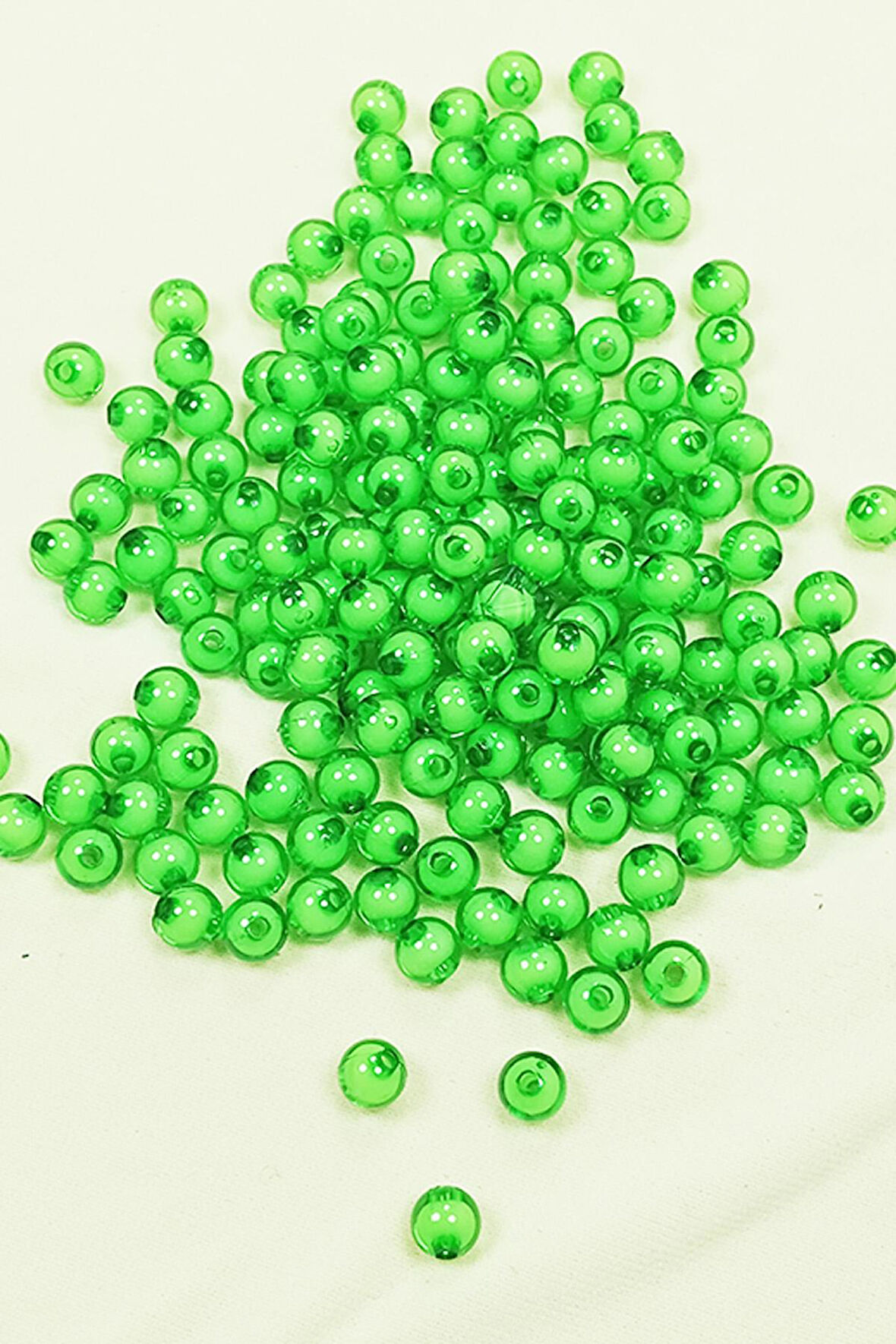 Yuvarlak Boncuk İçten Boncuklu Bileklik Çanta Boncuğu 8 mm 50 gr Yeşil - BNC471