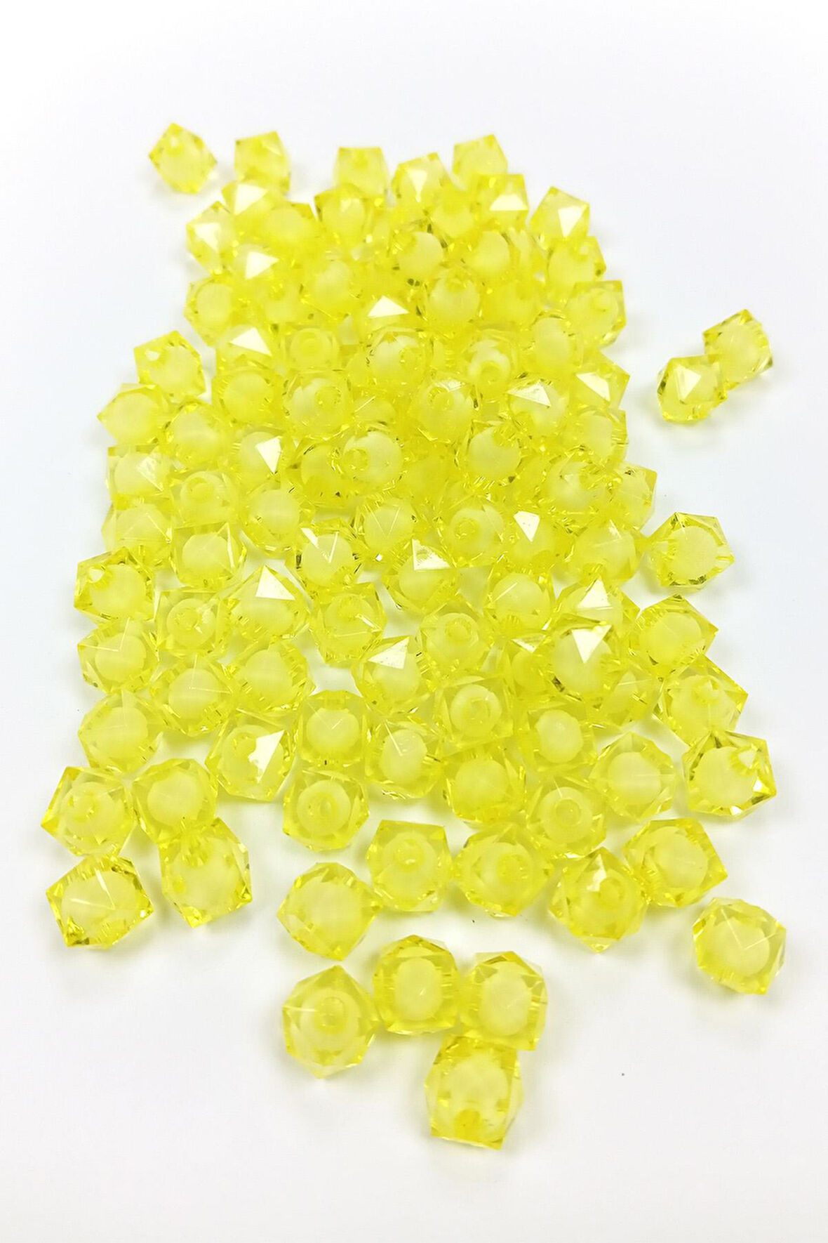 Küp Boncuk İçten Boncuklu Bileklik Çanta Boncuğu 10 mm 50 gr Sarı - BNC454