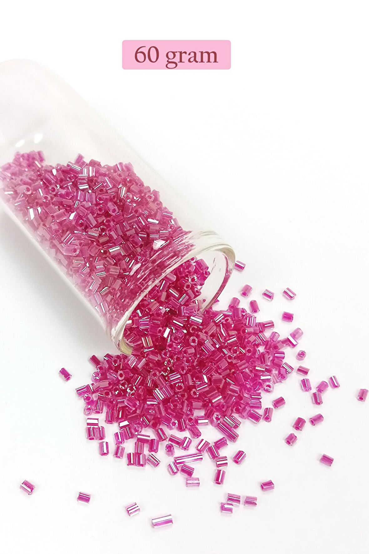 Kesme Cam Boncuk 2mm - 60 Gram - Şeffaf Pembe - BNC382