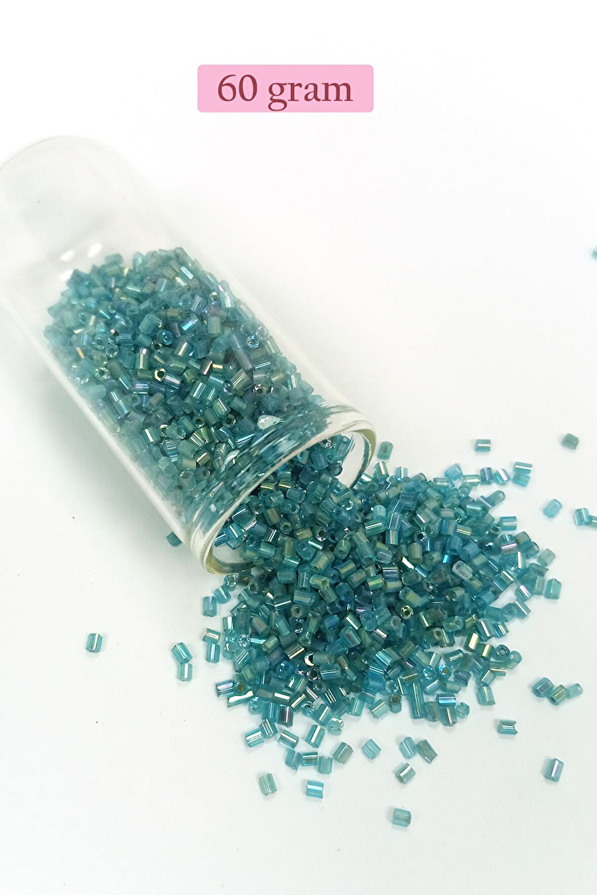 Kesme Cam Boncuk 2mm - 60 Gram - Şeffaf Çam Yeşili - BNC380