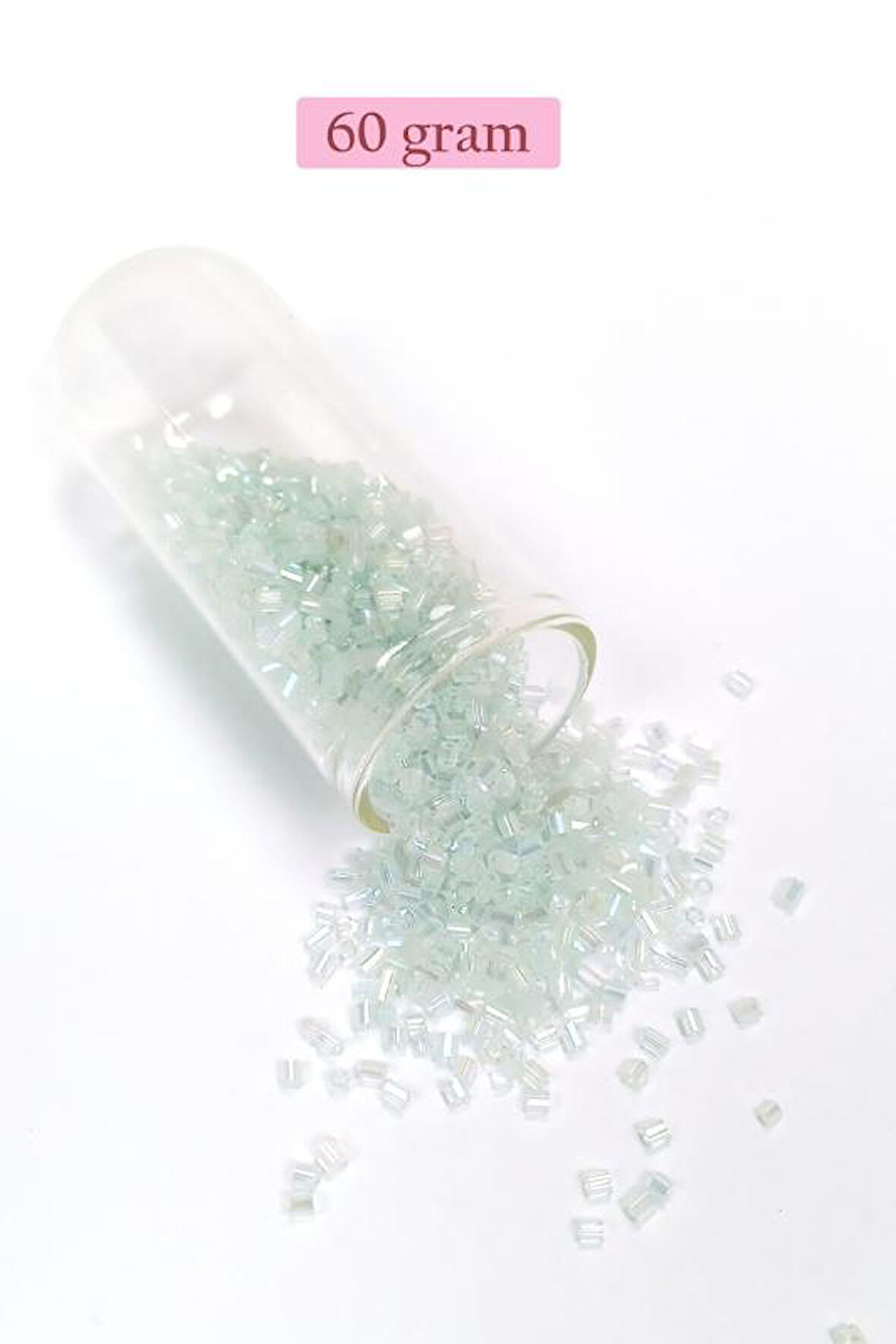 Kesme Cam Boncuk 2mm - 60 Gram - Şeffaf Beyaz - BNC368